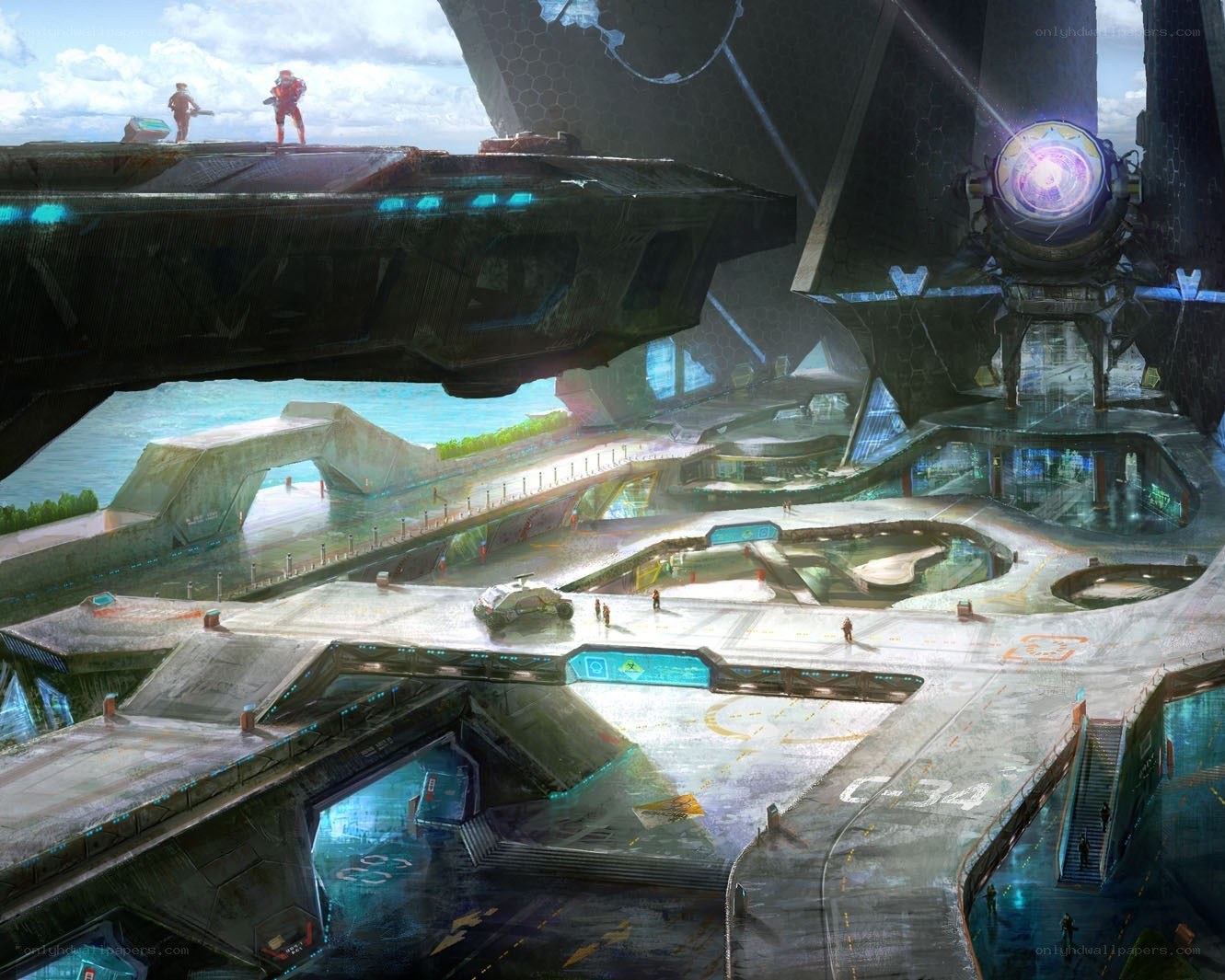 futuristic space station