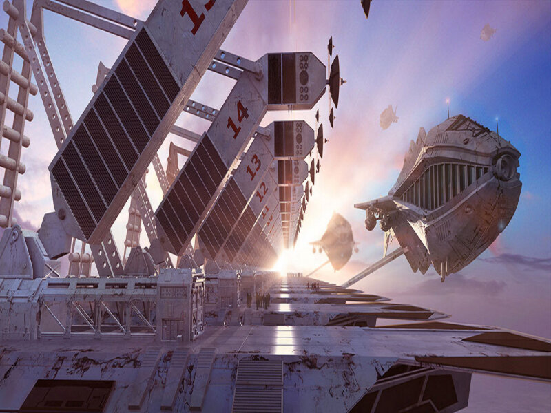 Futuristic space station