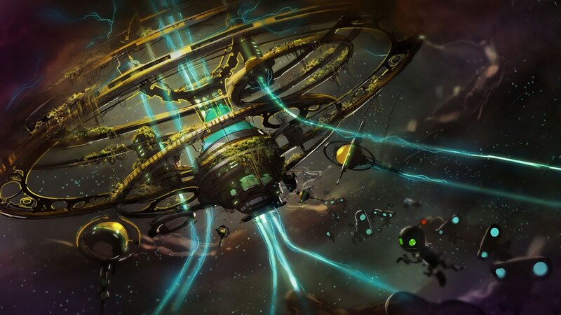 futuristic space station battle