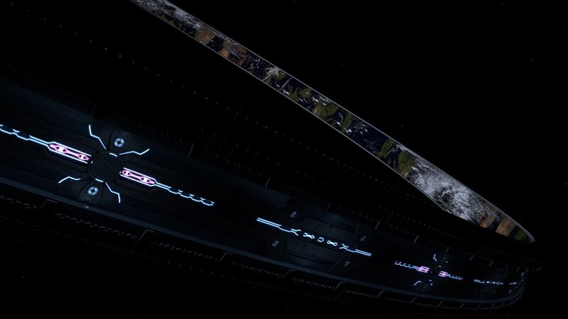 Futuristic Space Station — Black, Dramatic