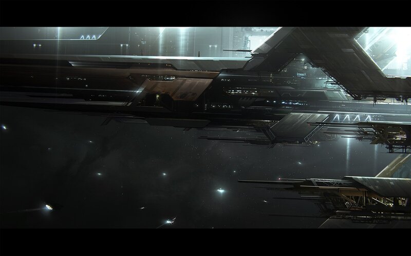 Futuristic Space Station — Black