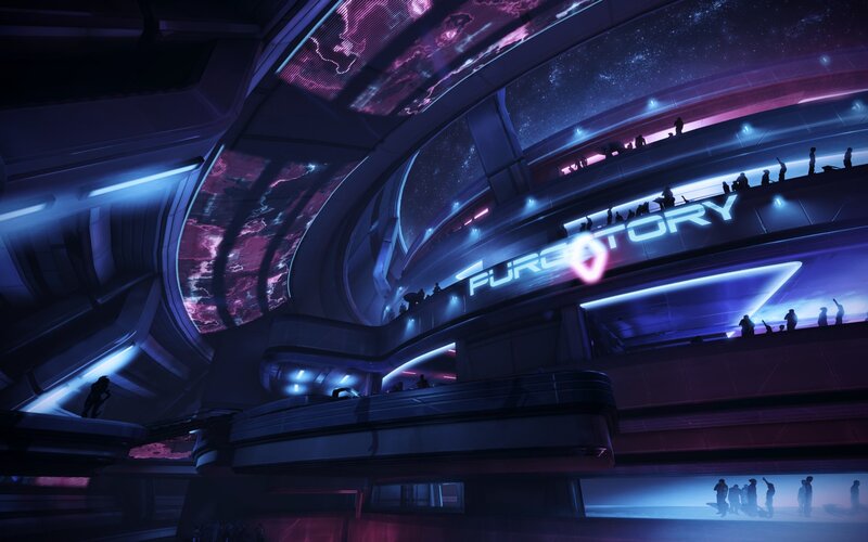 Futuristic Space Station — Blue, Dramatic, Night, Digital Art, People