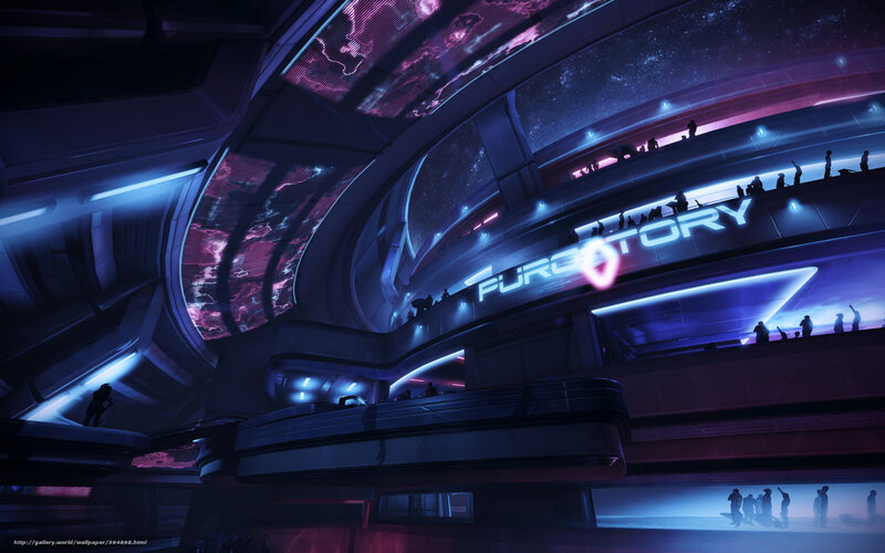 Futuristic Space Station — Blue, Dramatic, Night, Digital Art
