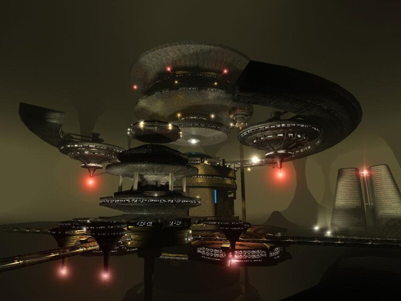 futuristic space station complex