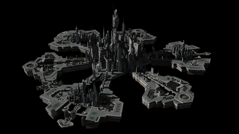Futuristic Space Station — Gray, Dramatic, 3d Render