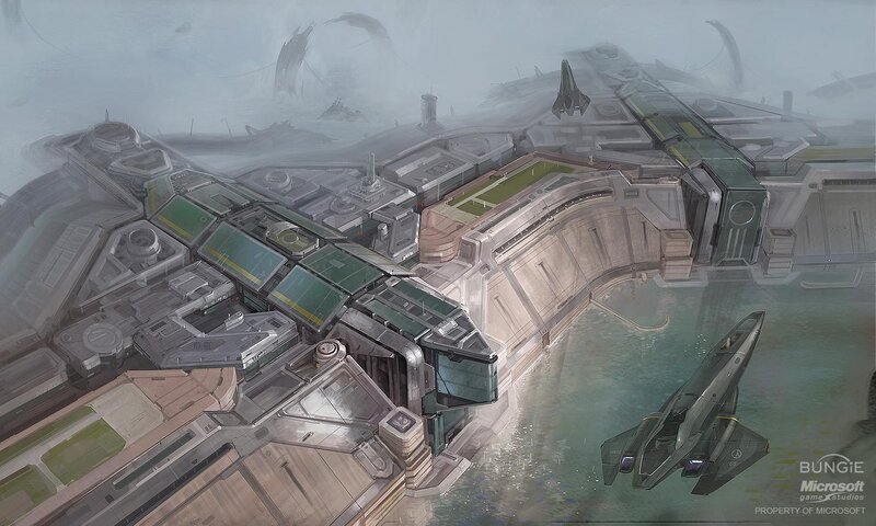 Futuristic Space Station — Gray, Dramatic, Digital Art, Spaceship
