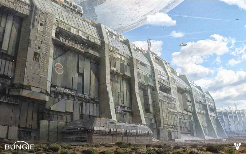 Futuristic Space Station — Gray, Dramatic