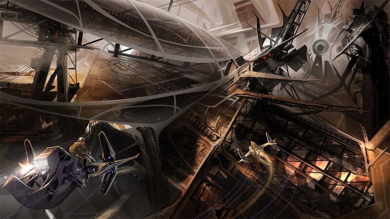 futuristic space station interior