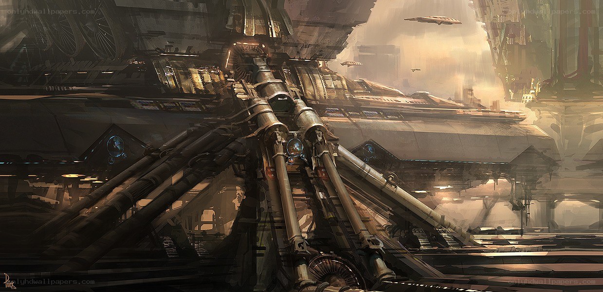 futuristic space station interior