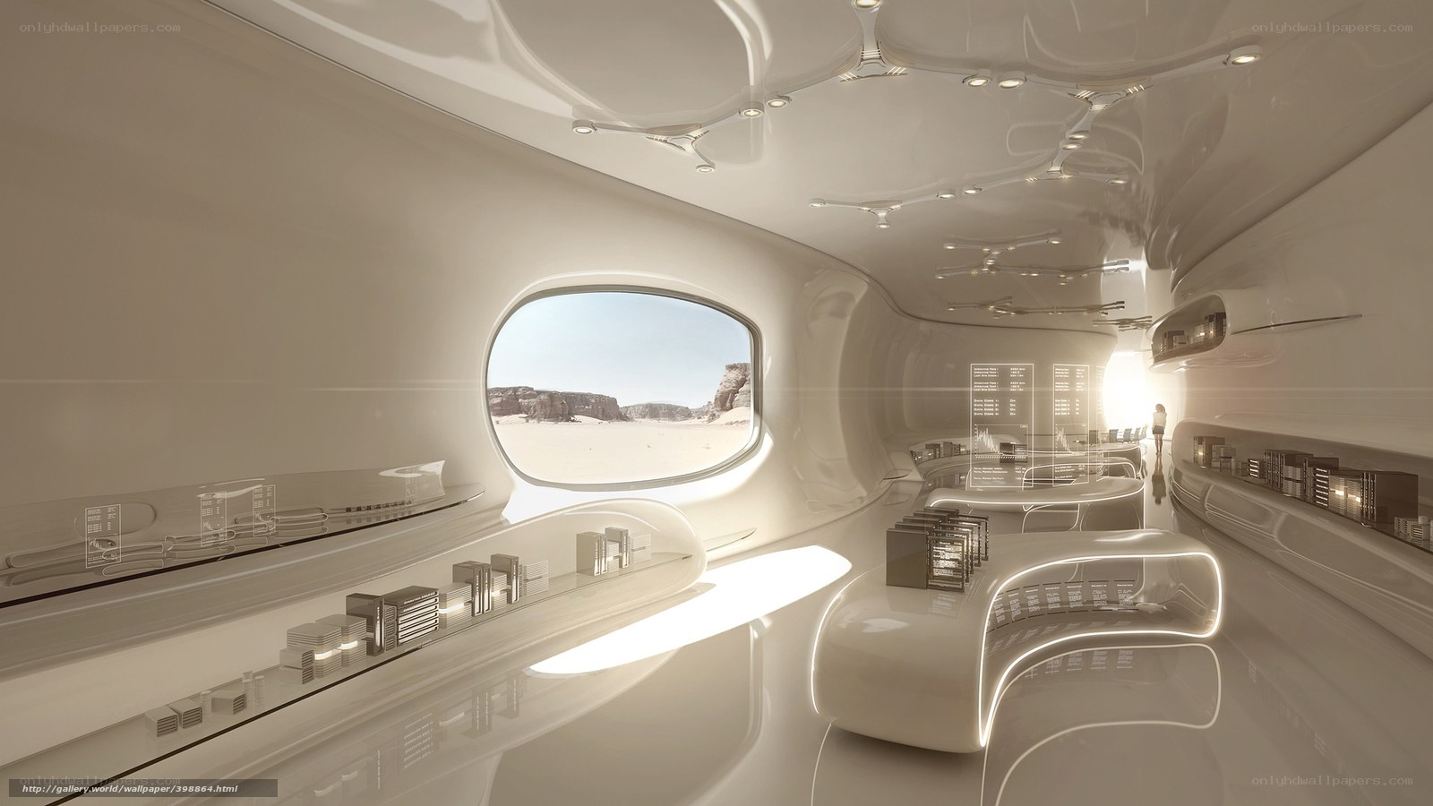 futuristic space station interior
