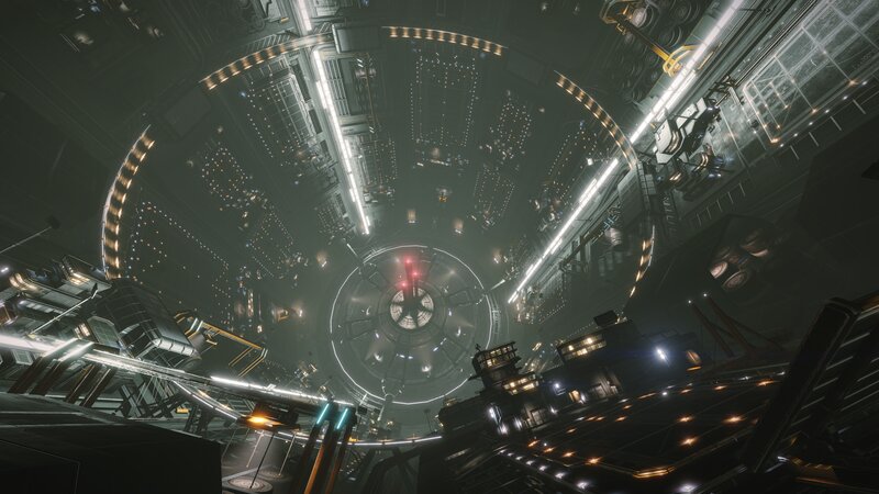 Futuristic Space Station Interior — Black