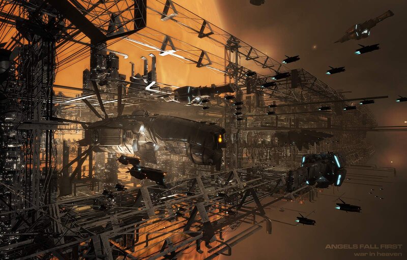 Futuristic Space Station — Orange, Dramatic