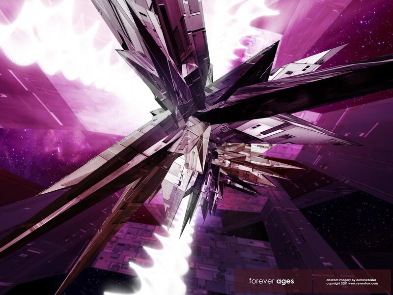 Futuristic Space Station — Purple, Dramatic, Night, Digital Art, Starfield