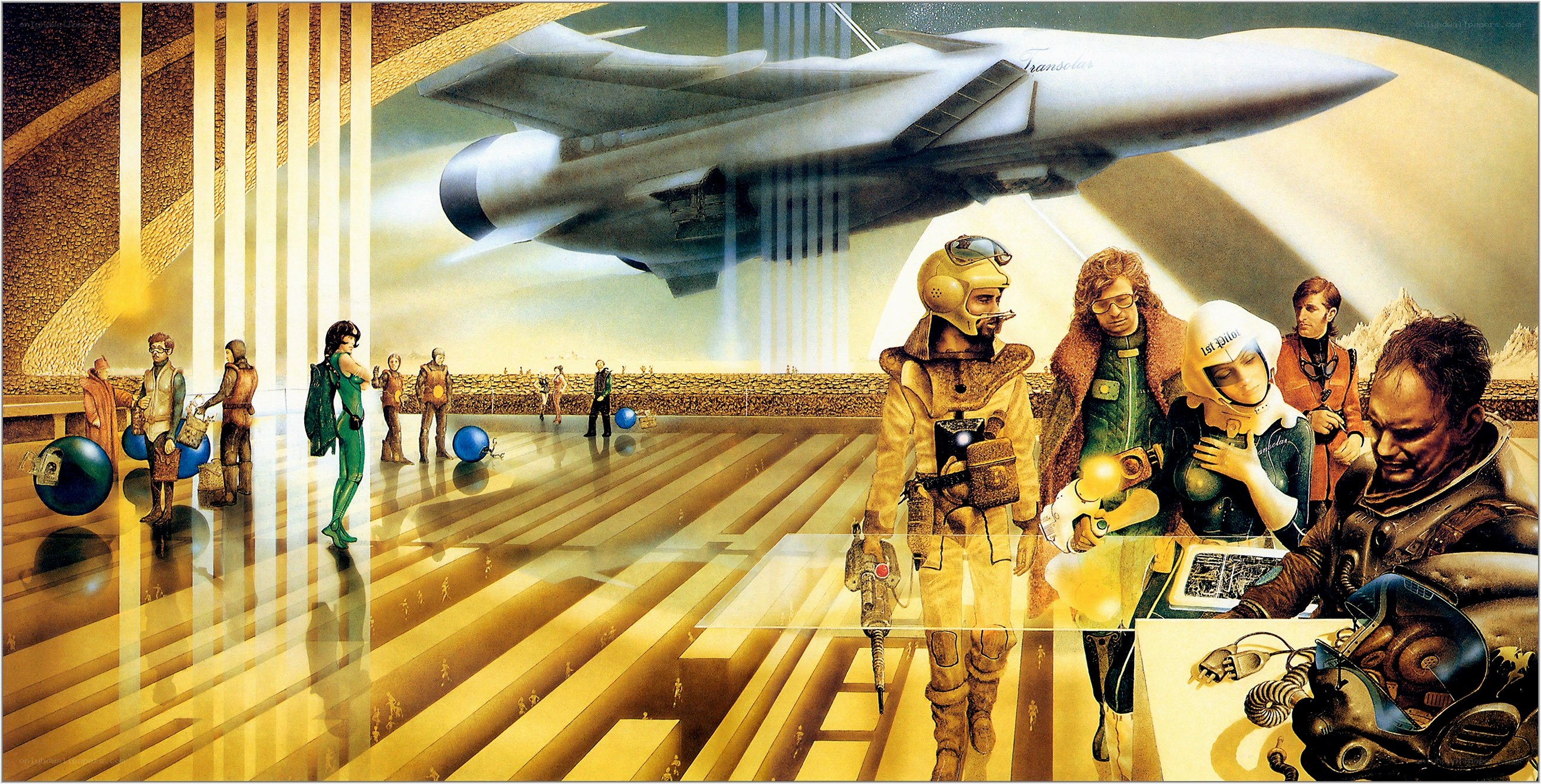 Futuristic space station scene