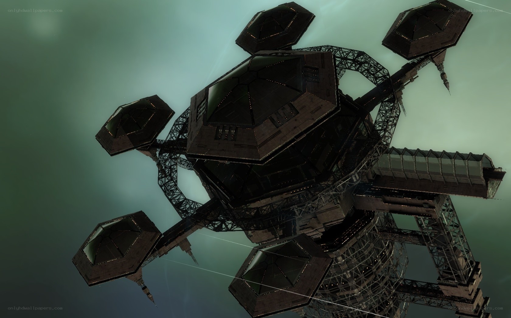 futuristic space station structure