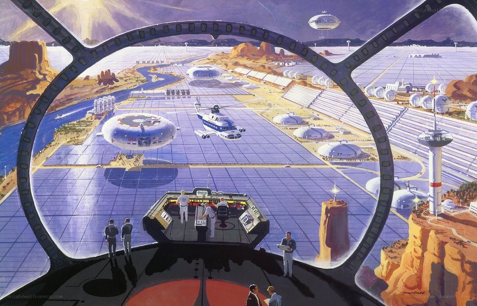 Futuristic space station view