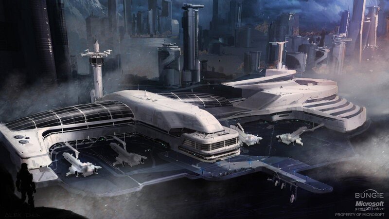 Futuristic Space Station — White, Dramatic