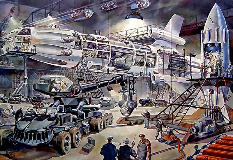 Futuristic Spacecraft Assembly