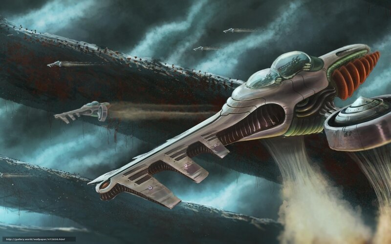 Futuristic spacecraft battle