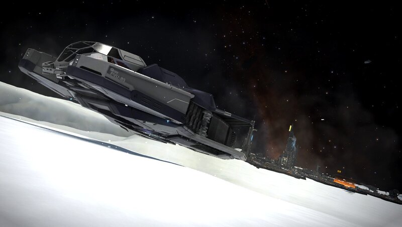 Futuristic Spacecraft — Black, Dramatic, Night