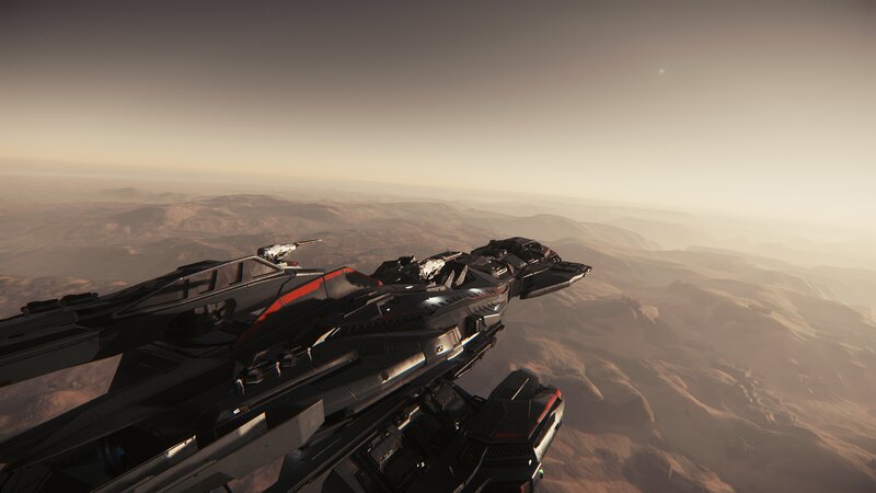 Futuristic Spacecraft — Black, Dramatic, Sunset, 3d Render