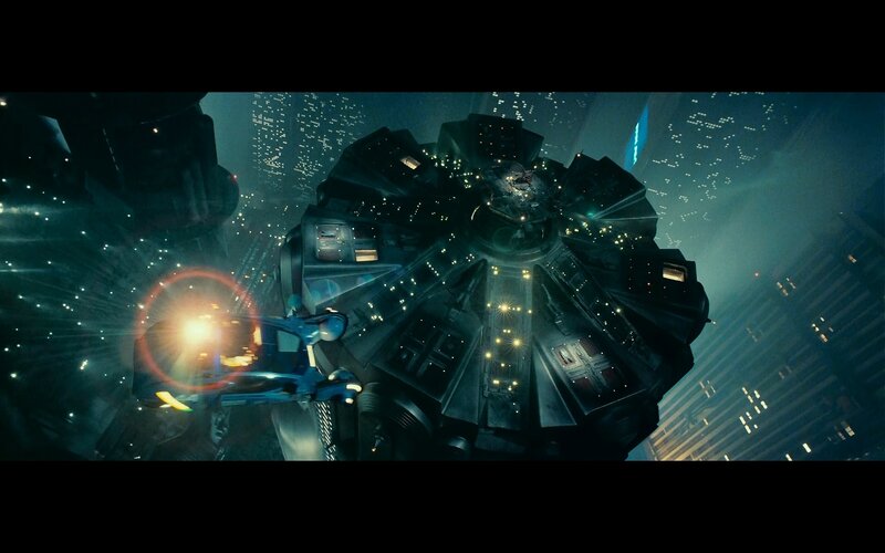 Futuristic Spacecraft — Blue, Dramatic, Night, Digital Art, Cityscape, Lens Flare