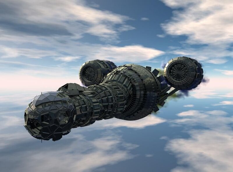 Futuristic Spacecraft — Blue