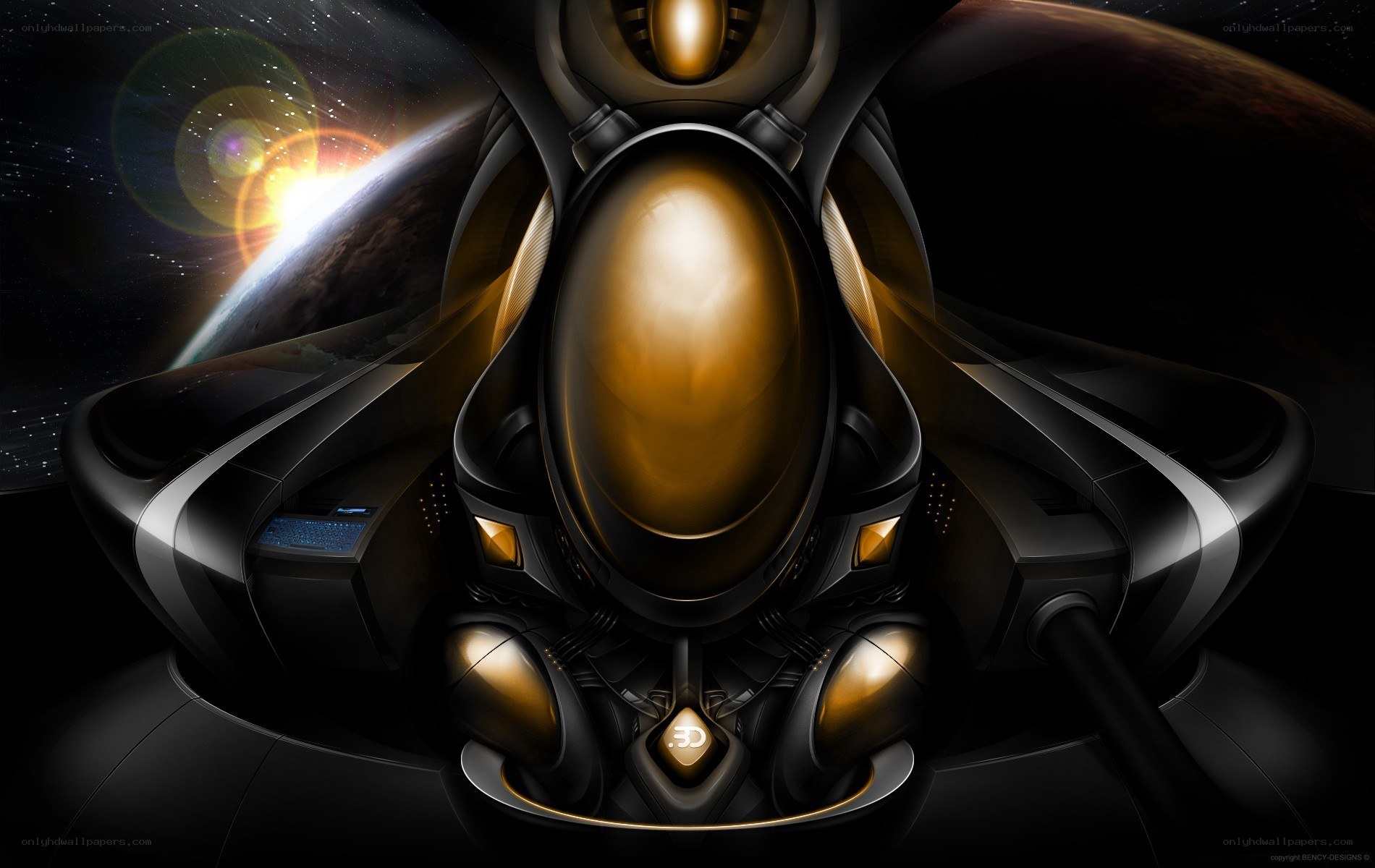 futuristic spacecraft cockpit