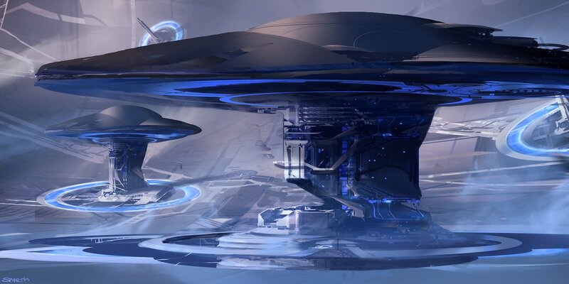 futuristic spacecraft concept
