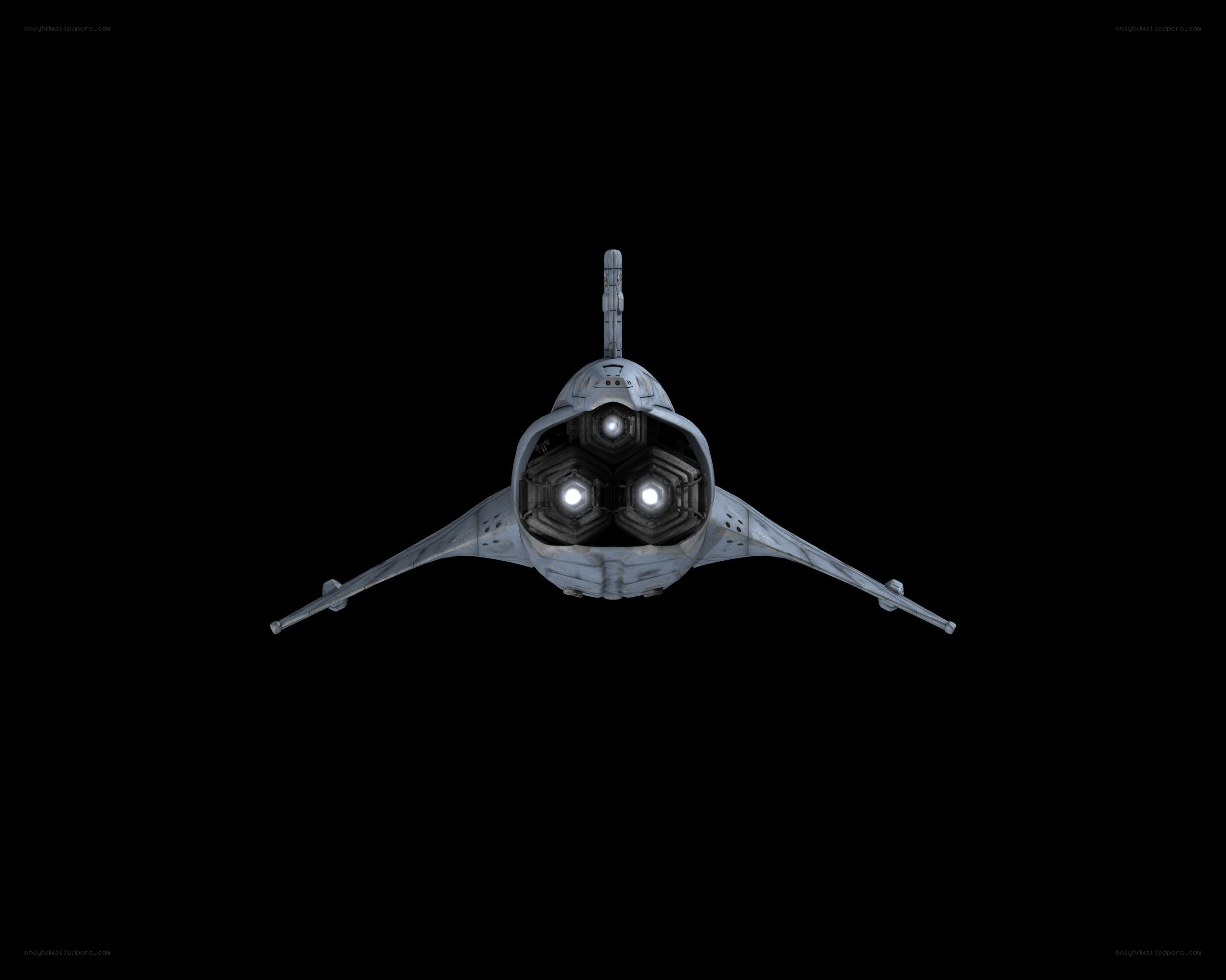 futuristic spacecraft from above