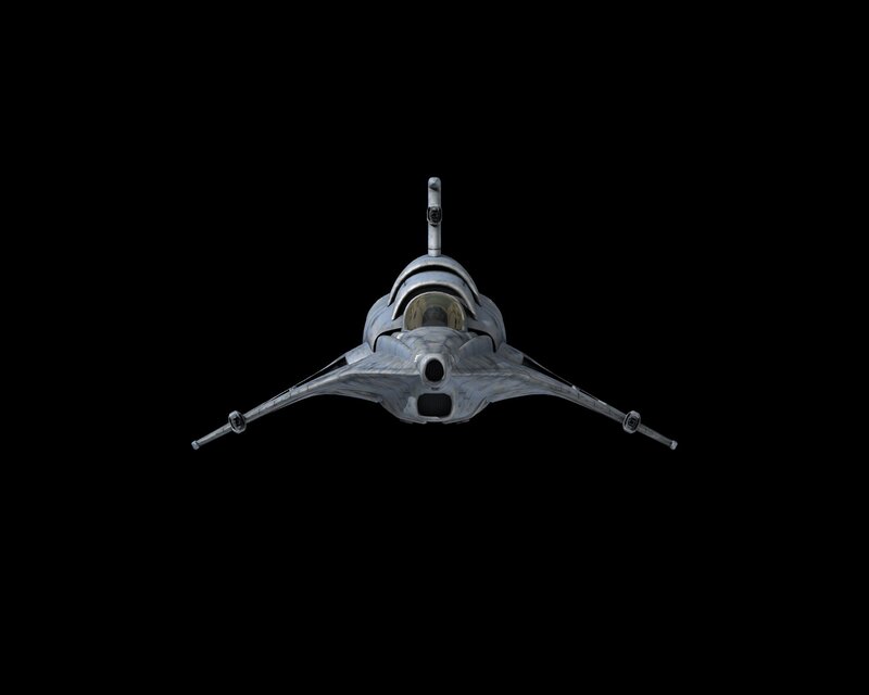 futuristic spacecraft from behind