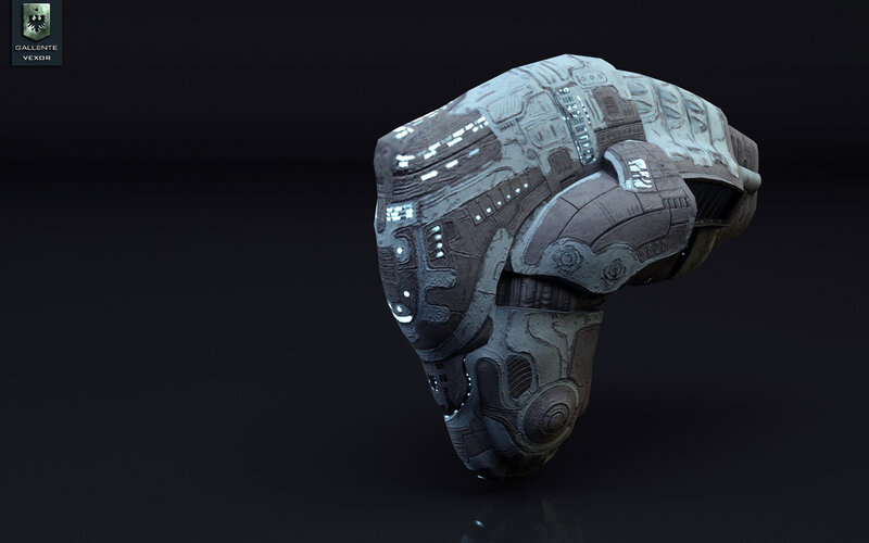 Futuristic Spacecraft — Gray, Dramatic, 3d Render, Dark Background