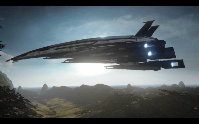 Futuristic Spacecraft — Gray, Dramatic, Afternoon, 3d Render, Mountains