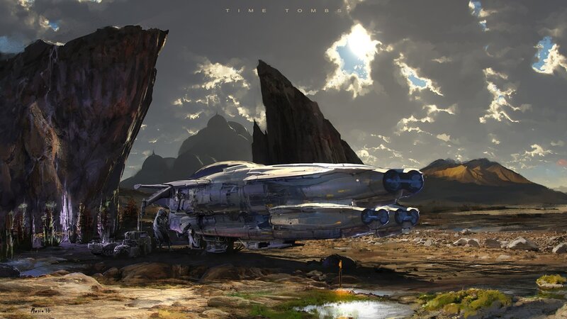 Futuristic Spacecraft — Gray, Dramatic, Afternoon