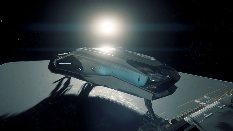 Futuristic Spacecraft — Gray, Dramatic, Night, 3d Render, Star