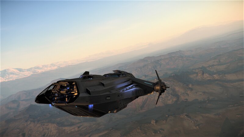 Futuristic Spacecraft — Gray, Serene, Sunset, 3d Render