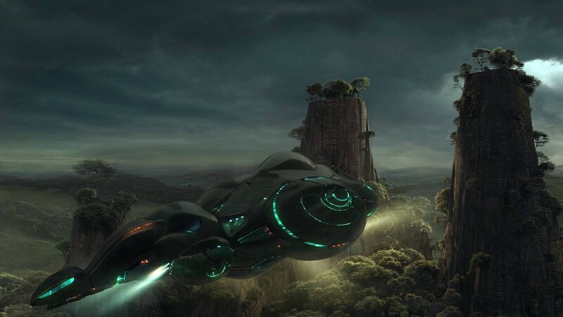 Futuristic Spacecraft — Green