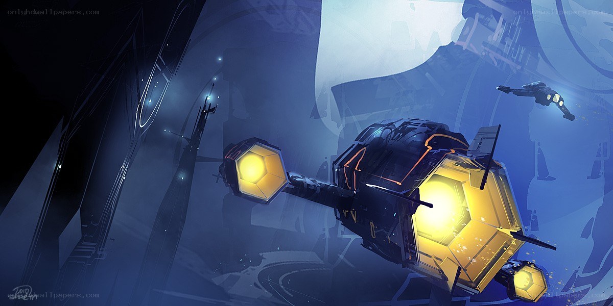 futuristic spacecraft in a space station