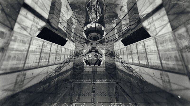 Futuristic Spacecraft in Hangar — Black