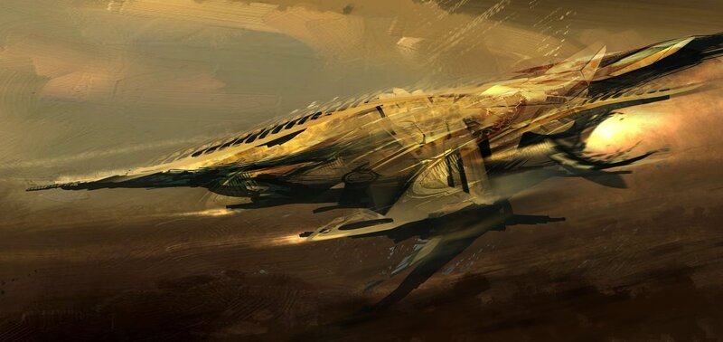 futuristic spacecraft in motion