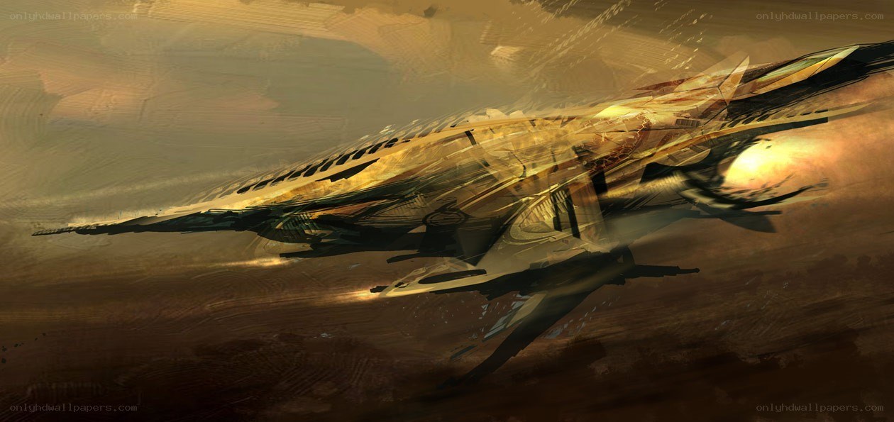 futuristic spacecraft in motion