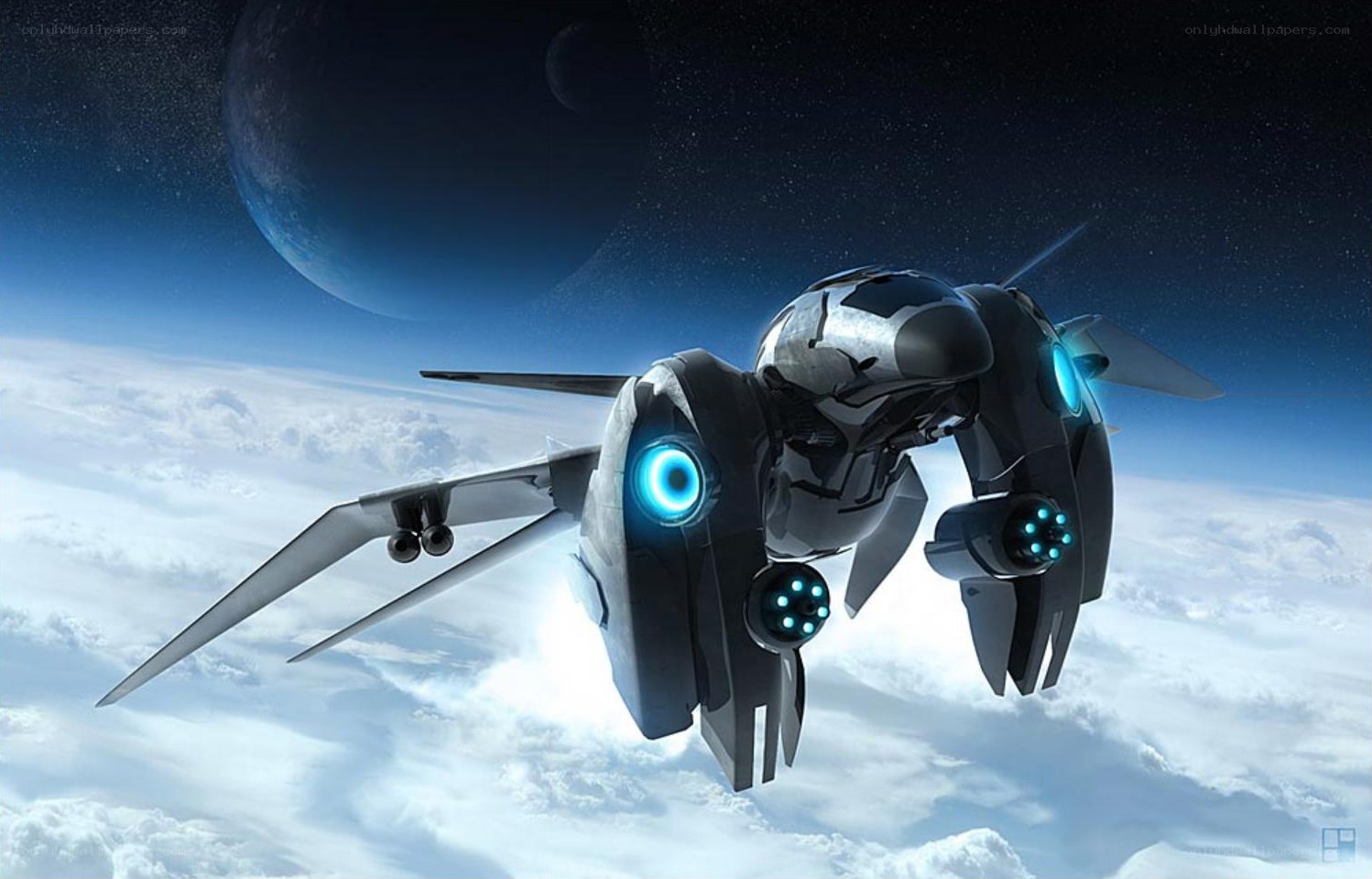 futuristic spacecraft in orbit