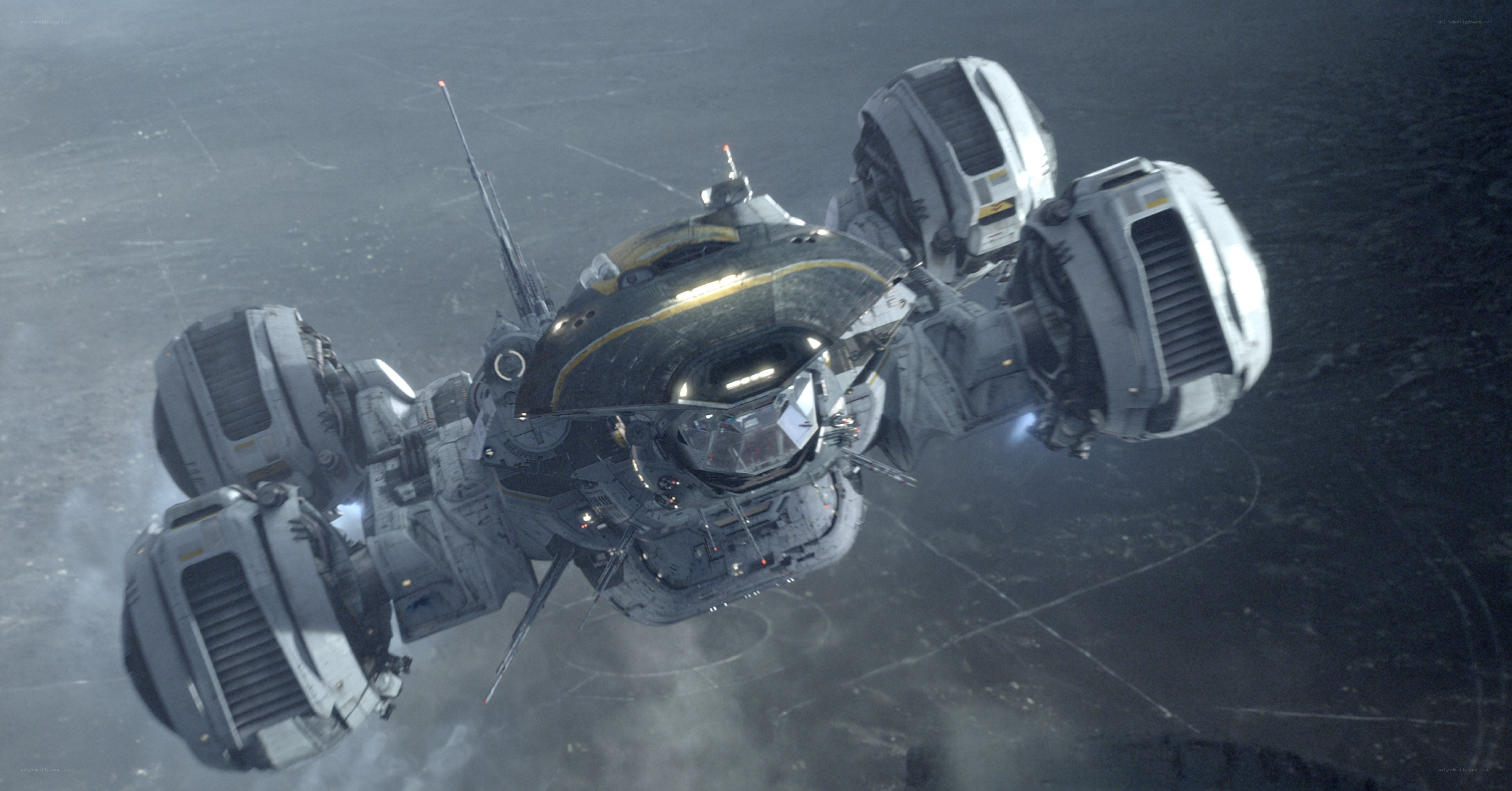 futuristic spacecraft in orbit