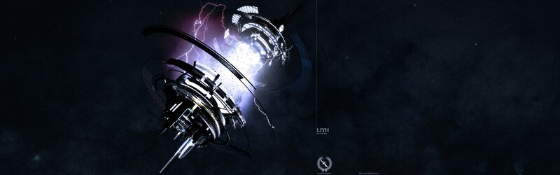 Futuristic spacecraft in space
