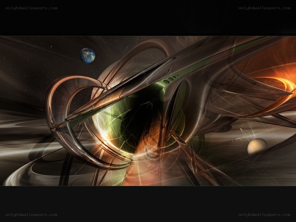 Futuristic spacecraft in space