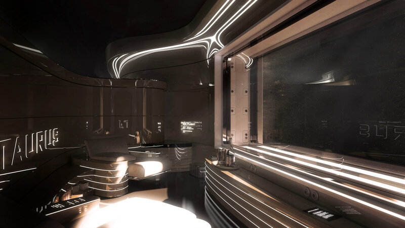 Futuristic Spacecraft Interior — Black, Dark