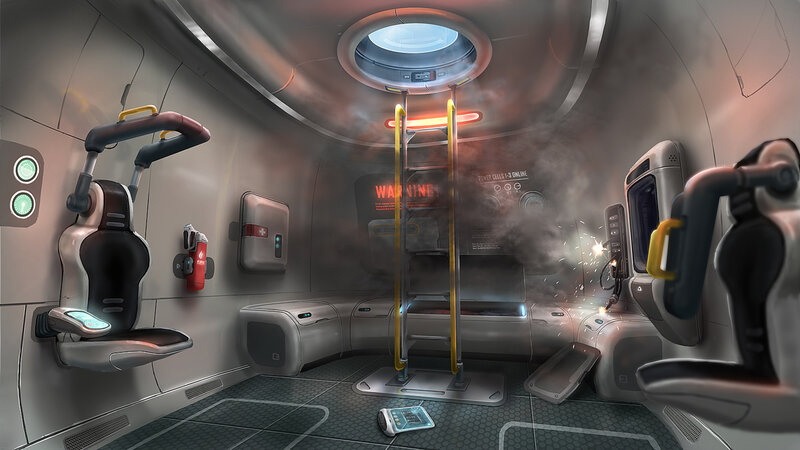 Futuristic Spacecraft Interior — Gray