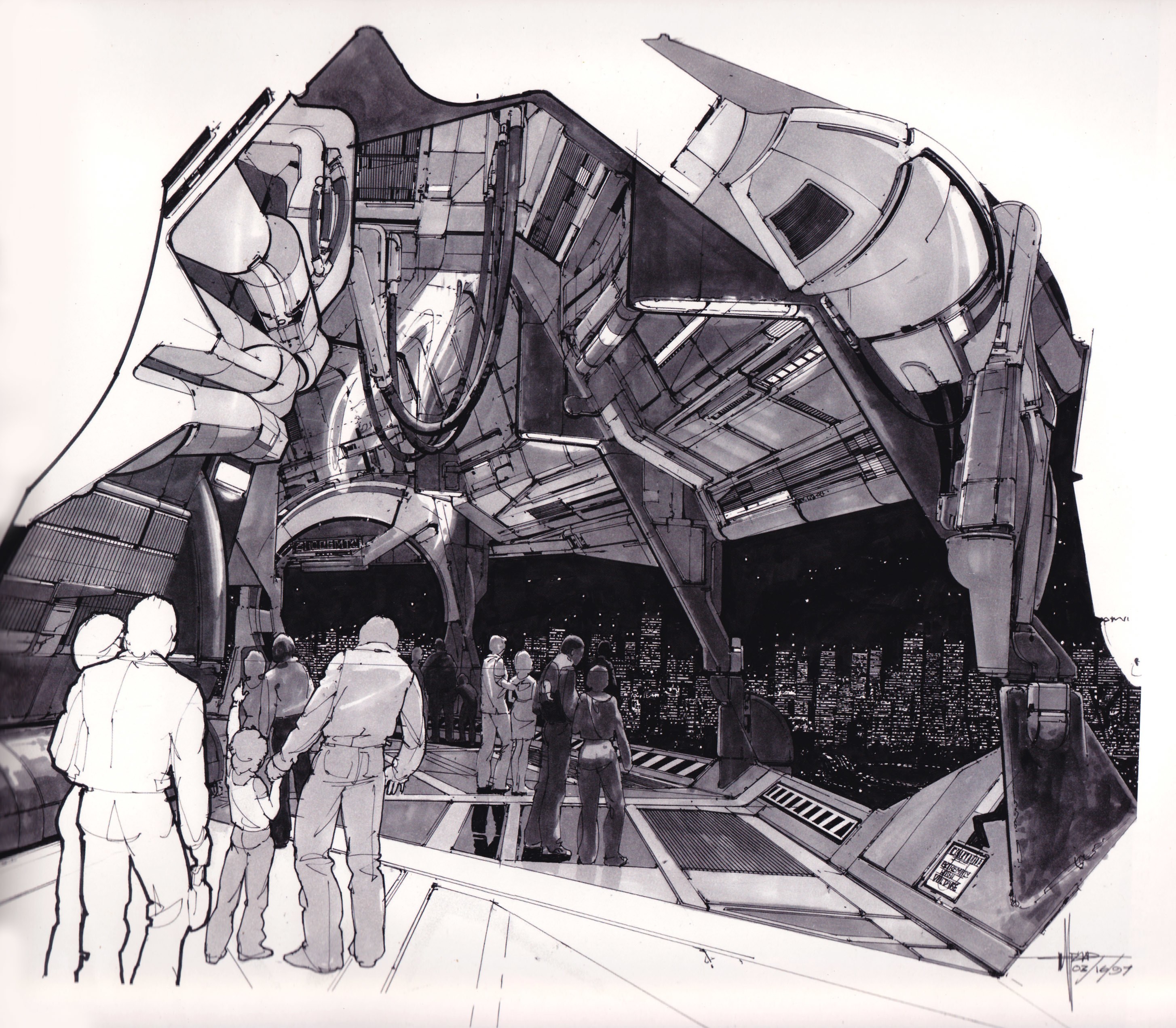 Futuristic spacecraft interior