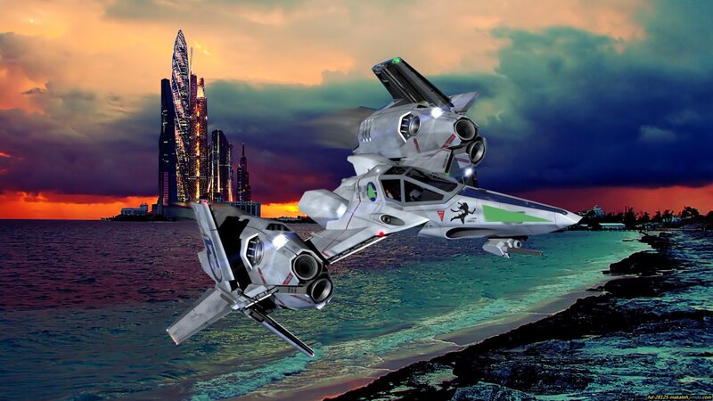 Futuristic Spacecraft — Orange