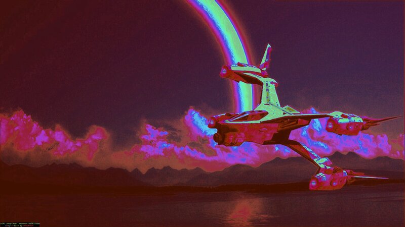 Futuristic Spacecraft — Purple, Dramatic